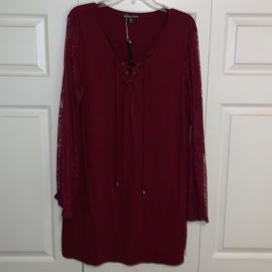 Burgundy Criss Cross Dress Brand - Moral Fiber